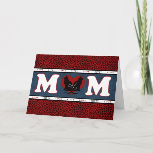 Carte de fête de la mère de maman chat (Devant)