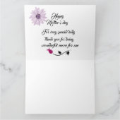 Carte de fête de la mère pliée avec fleurs (Intérieur)