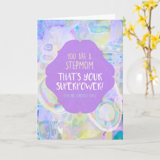 Carte de fête de la mère superpuissance (Fleur jaune)