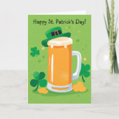 Carte de fête de la Saint-Patrick avec une chope d (Devant)