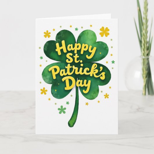 Carte de Fête de la Saint-Patrick Joyeuse en Faux (Devant)
