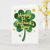 Carte de Fête de la Saint-Patrick Joyeuse en Faux (Fleur jaune)