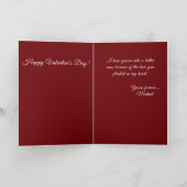 Carte de fête de la Saint-Valentin avec rose rouge (Intérieur)