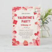 Carte de fête de la Saint-Valentin mignonne rose e (Debout devant)