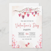 Carte de fête de la Saint-Valentin rose (Devant / Derrière)