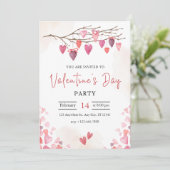 Carte de fête de la Saint-Valentin rose (Debout devant)