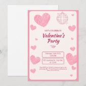 Carte de fête de la Saint-Valentin rose simple (Devant / Derrière)