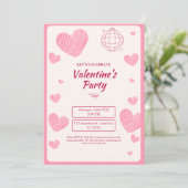 Carte de fête de la Saint-Valentin rose simple (Debout devant)