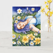 Carte de fête de l'équinoxe de printemps de la dée (Fleur jaune)