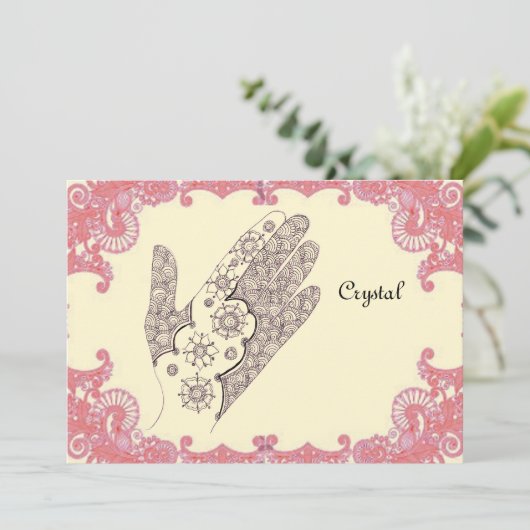 carte de fête de main de henné (Debout devant)