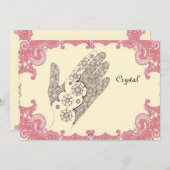 carte de fête de main de henné (Devant / Derrière)