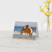 Carte de fête de maman du Cheval (Fleur jaune)