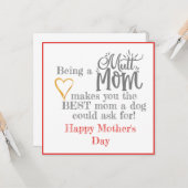 Carte de fête de maman Mutt (Devant/Arrière en situation)