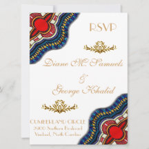 Carte de fête de mariage ethnique africaine Dashik