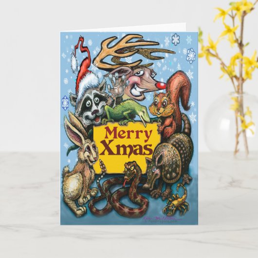 Carte de fête de Noël (Fleur jaune)