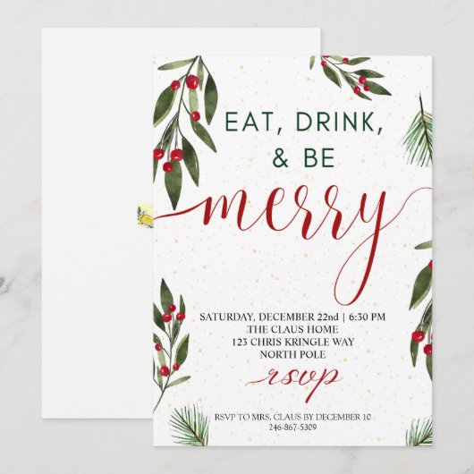 Carte de fête de Noël (Devant / Derrière)