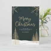 Carte de fête de Noël calligraphiée en or Joyeux N (Debout devant)