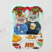 Carte de fête de Noël de la Souris de chat ou invi (Devant / Derrière)