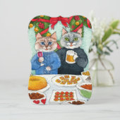 Carte de fête de Noël de la Souris de chat ou invi (Debout devant)