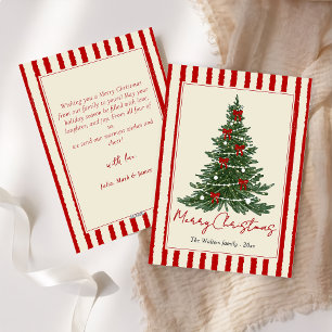 Carte de fête de Noël élégante avec arbre