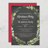 Carte de fête de Noël Festive Wreath Chalkboard (Devant / Derrière)