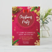Carte de fête de Noël rouge festive (Debout devant)