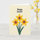Carte de Fête de Pâques en or faux (Fleur jaune)