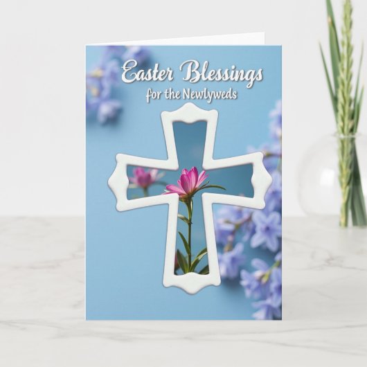 Carte de Fête de Pâques Fleur Croix (Devant)