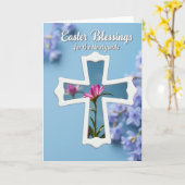 Carte de Fête de Pâques Fleur Croix (Fleur jaune)