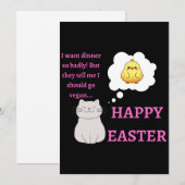 Carte de fête de Pâques pour amateurs de chats et  (Devant / Derrière)