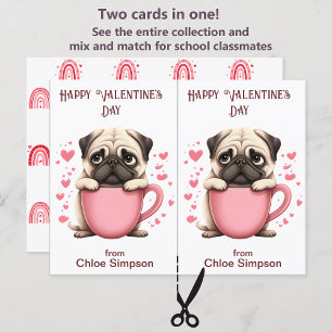 Carte de fête de Saint Valentin pour enfant chiot 