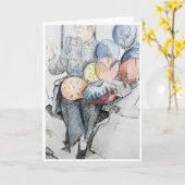 Carte de fête des ballons d'anniversaire (Fleur jaune)