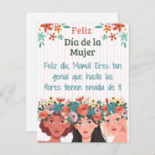 Carte de Fête des Femmes pour Maman espagnole (Devant / Derrière)