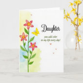 Carte de Fête des Filles Florales (Fleur jaune)