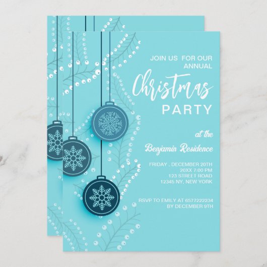 Carte de fête des Invitations de Noël avec code QR (Devant / Derrière)