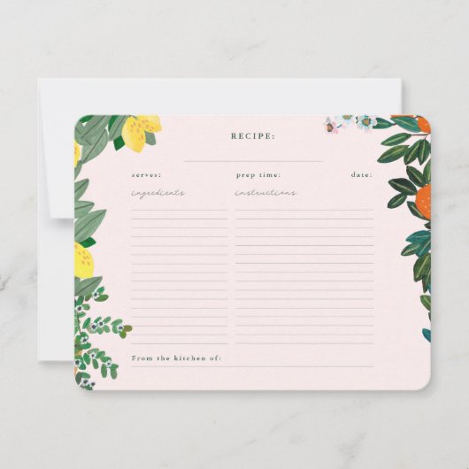 Carte de Fête des mariées à base de fruits italien (Devant)