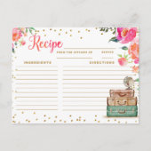 Carte de Fête des mariées à thème Voyage Recette (Devant)