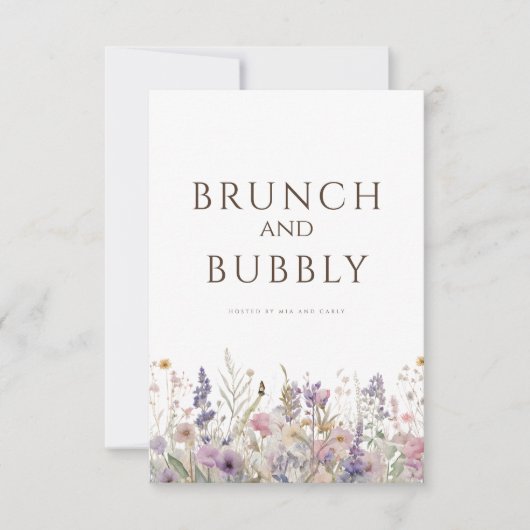 Carte de Fête des mariées blanche Fleur sauvage Bo (Devant)