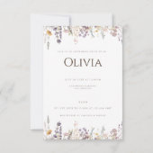 Carte de Fête des mariées blanche Fleur sauvage Bo (Dos)