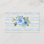 Carte de Fête des mariées Bleu Fleurs Vin Raffle B (Dos)