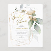 Carte de Fête des mariées Budget Gold Eucalyptus G (Devant)