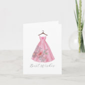 Carte de Fête des mariées couleur rose Floral (Devant)