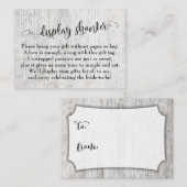 Carte de Fête des mariées d'affichage en bois Pati (Devant / Derrière)