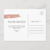 Carte de Fête des mariées de brosse moderne Rose G (Dos)