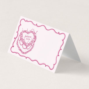 Carte de Fête des mariées de gâteau rose Coquette 