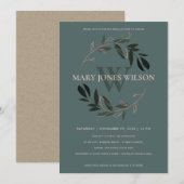 CARTE DE FÊTE DES MARIÉES DE RÉSERVE EN FOLIAGE RO (Devant / Derrière)