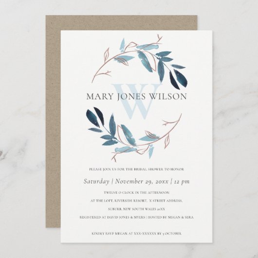 CARTE DE FÊTE DES MARIÉES D'ÉCRAN BLEU ROSE GOLD F (Devant / Derrière)