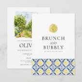 Carte de Fête des mariées en carrelage de citron m (Devant / Derrière)