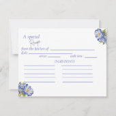 Carte de Fête des mariées Floral bleu moderne (Devant)