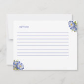 Carte de Fête des mariées Floral bleu moderne (Dos)